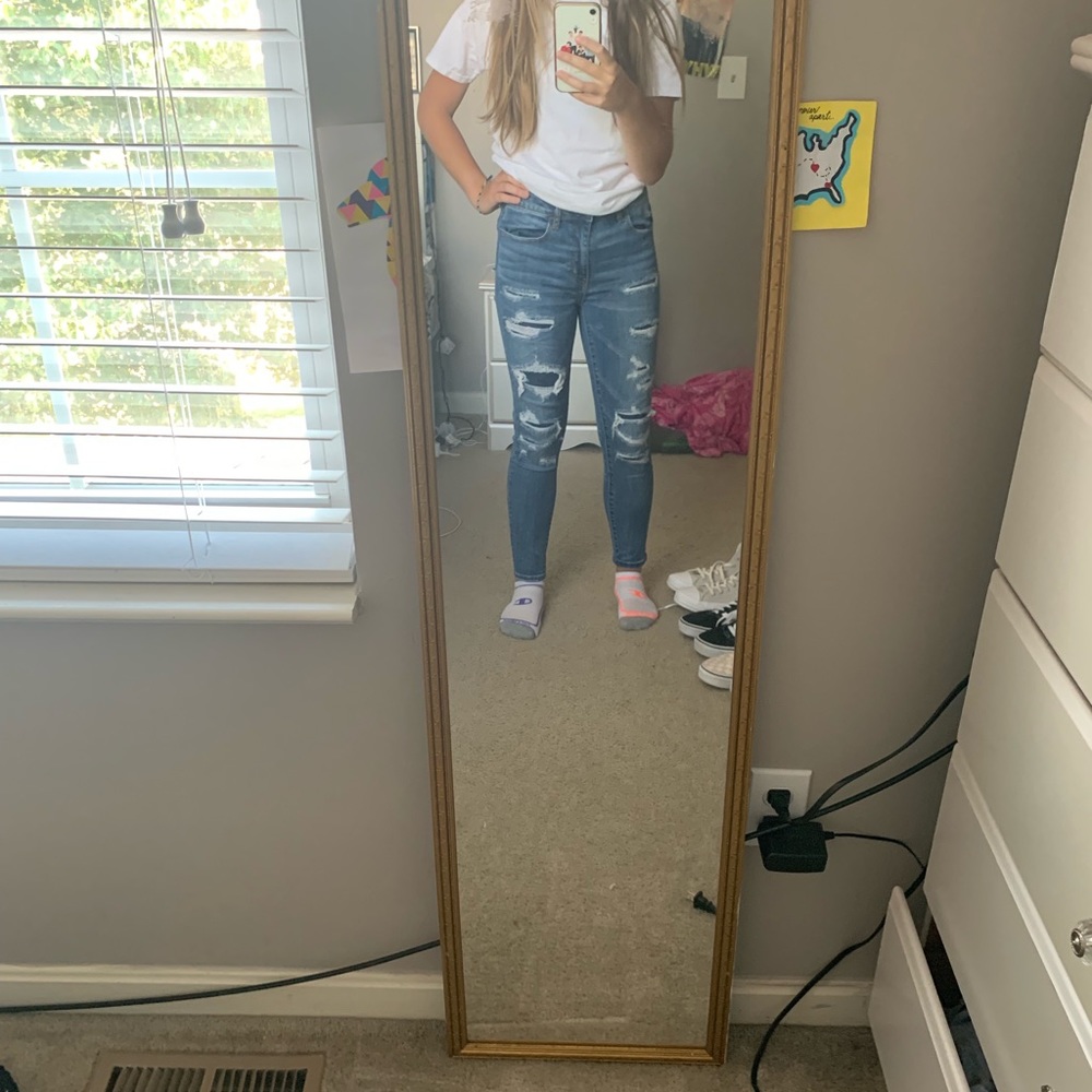 ripped dark wash jeans